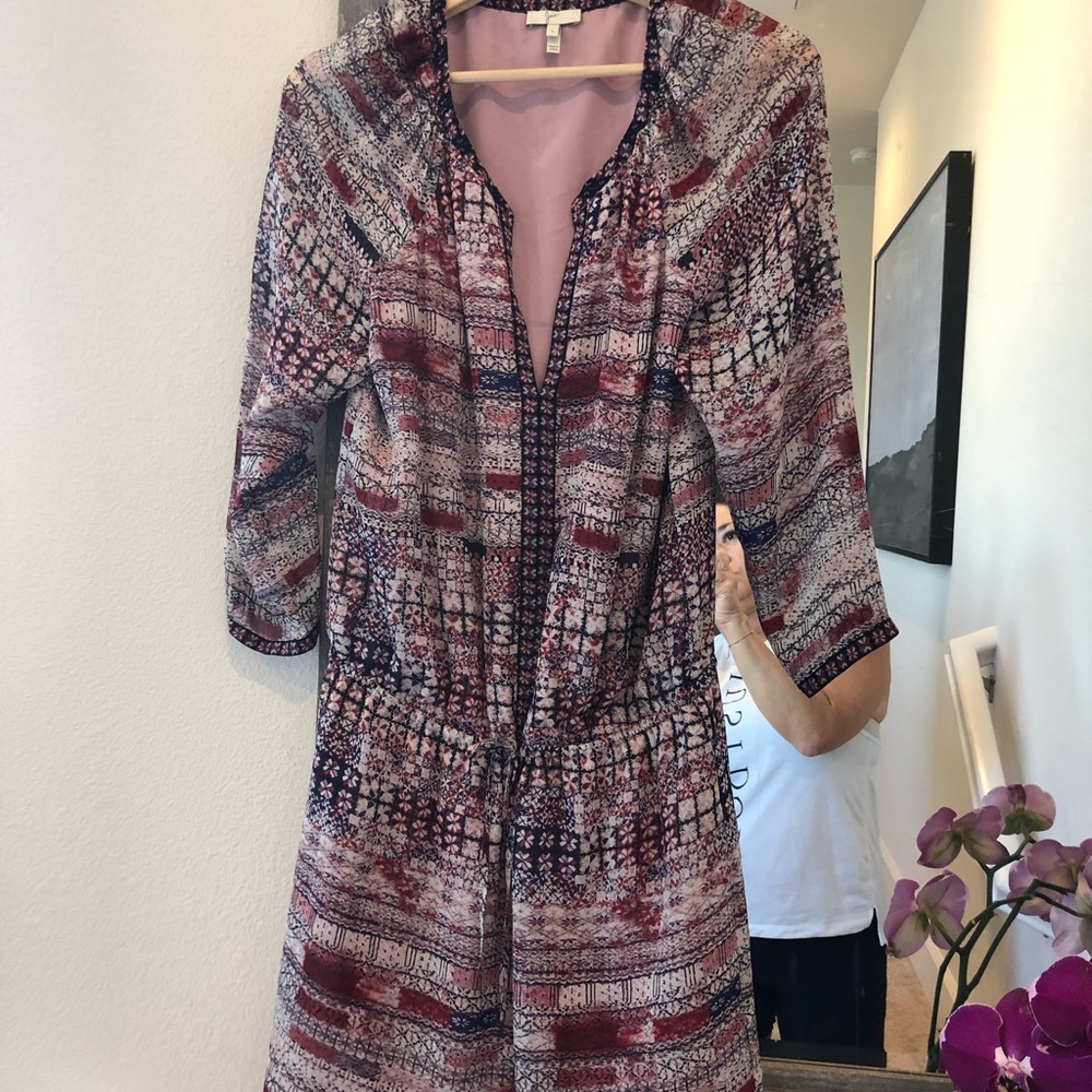 Joie silk 3/4 sleeve mini dress